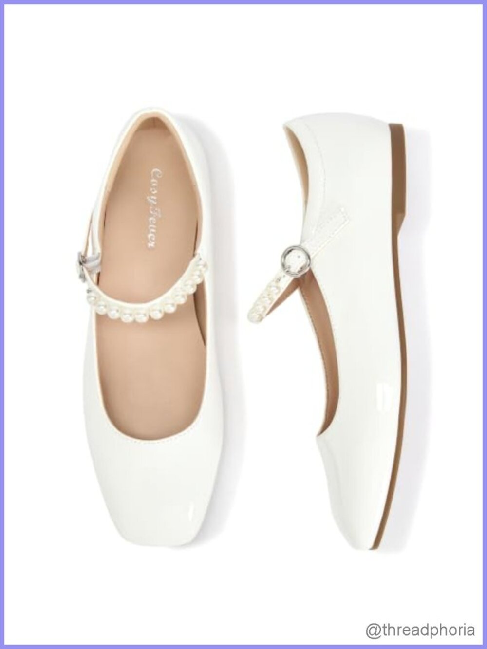 Pearl Strap Mary Jane Flats Wedding Guest Party Comfortable Flat Shoes